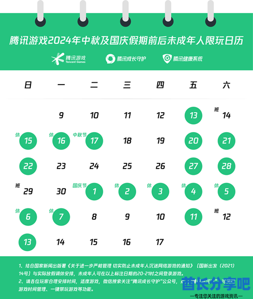 王者荣耀未成年中秋国庆什么时候能玩 中秋国庆未成年游戏时间一览